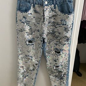 Top shop Sequin Boyfriend Jeans